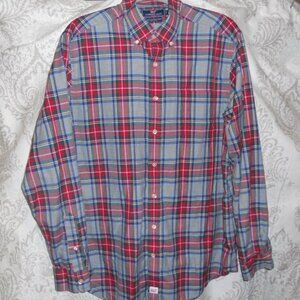 Vineyard Vines L Red/Gray Plaid L/S Slim Fit Murray Shirt